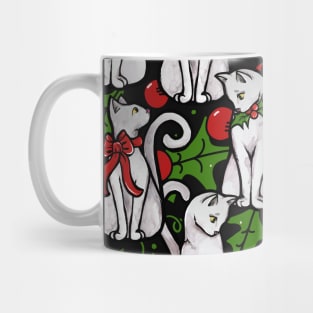 Christmas White Cats Mug